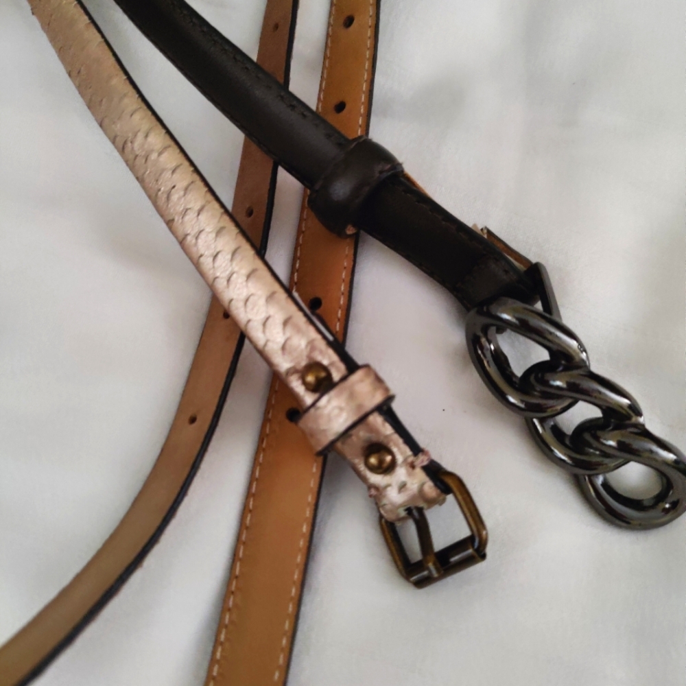 Two Like New Leather 1/2 Inch Belts in Size S